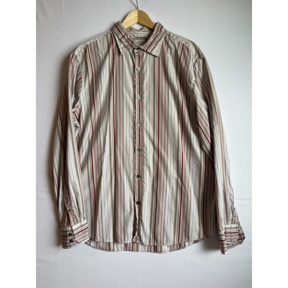2(X)IST X2 Premium Cotton Multi Stripe Long Sleeve Button Down Shirt Men's XL